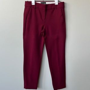 Women’s J.Crew Cameron Slim Cropped Pant size 4 Burgundy color